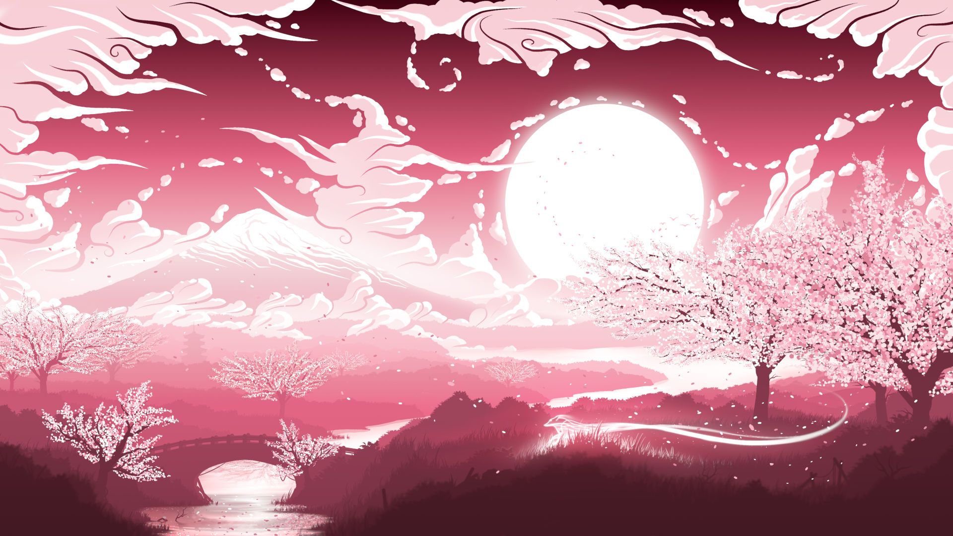 Land of the Cherry Blossoms, illustration by Sevenix (used during 3.0 release candidates)