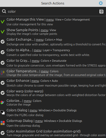 Example of Search Actions